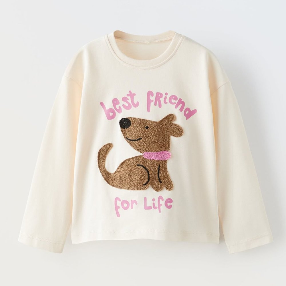 ZARA BABY EMBROIDED T-SHIRT Size 9-12 months